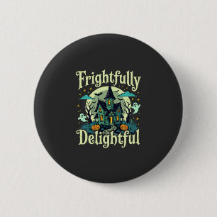 Halloween Vreselijk Verrukkelijk Gehekst Huis Vec Ronde Button 5,7 Cm