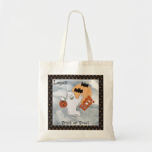 Halloween vriendelijke geest en vleermuizen trick  tote bag (Voorkant)