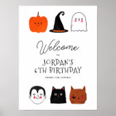 Halloween Vrienden Moderne Verjaardag Welkom Teken Poster (Voorkant)