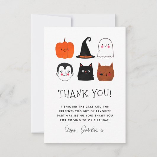 Halloween Vrienden Schattige Moderne Verjaardag Be Bedankkaart (Voorkant)