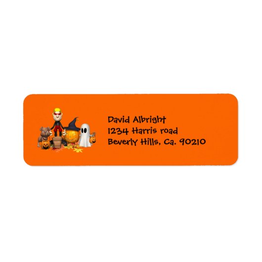Halloween vrienden truc of behandelen etiket (Voorkant)