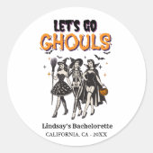 Halloween vrijgezellenfeest laten we gaan naar de  ronde sticker (Voorkant)