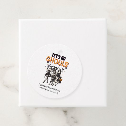 Halloween vrijgezellenfeest laten we ghoul gaan bedankjes labels (In situ)