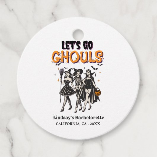 Halloween vrijgezellenfeest laten we ghoul gaan bedankjes labels (Voorkant)