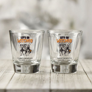 Halloween vrijgezellenfeest laten we heksen gaan shot glas
