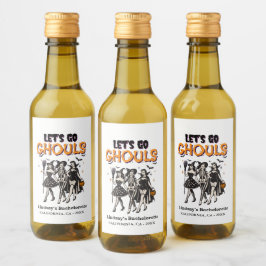 Halloween vrijgezellenfeest laten we naar de gruwe wijn etiket