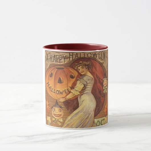Halloween  Vrouw en Jack o Lantern Coffee Mok (Midden)