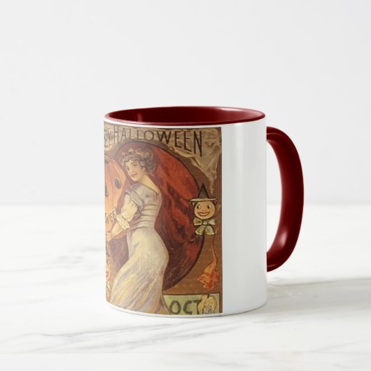 Halloween  Vrouw en Jack o Lantern Coffee Mok (Voorkant rechts)