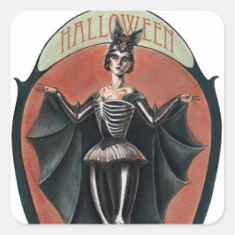  Halloween vrouw in kostuum sticker