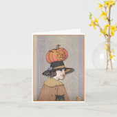 Halloween Vrouw Kaart (Gele Bloem)