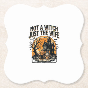 Halloween Vrouw Shirt Vintage Spookhuis Design Kartonnen Onderzetters