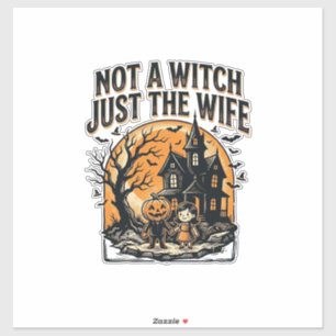 Halloween Vrouw Shirt Vintage Spookhuis Design Sticker