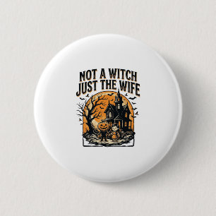Halloween Vrouw Shirt Vintage Spookhuis Ontwerp Ronde Button 5,7 Cm