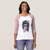 Halloween Vrouw Sugar Skull T-shirt (Voorkant volledig)