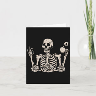 Halloween Vrouwen Mannen Grappig Skelet Drinkt Kof Kaart