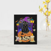 Halloween Vrouwen Mannen Kinder Halloween Black Ca Kaart (Gele Bloem)