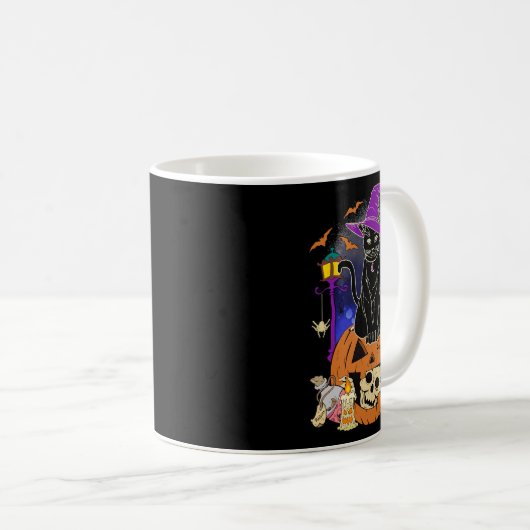 Halloween Vrouwen Mannen Kinder Halloween Black Ca Koffiemok (Voorkant rechts)