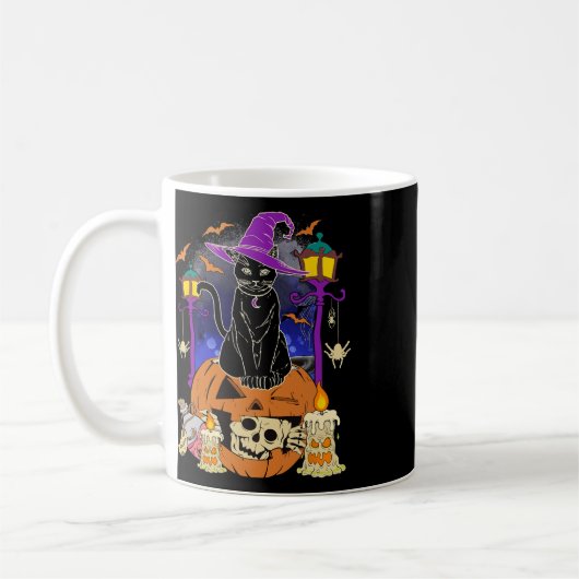 Halloween Vrouwen Mannen Kinder Halloween Black Ca Koffiemok (Links)