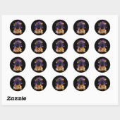 Halloween Vrouwen Mannen Kinder Halloween Black Ca Ronde Sticker (Vel)
