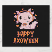 Halloween Vrouwen Meisjes Gaming Axolotl Kinder Sparkling Wijnetiket (Enkel label)