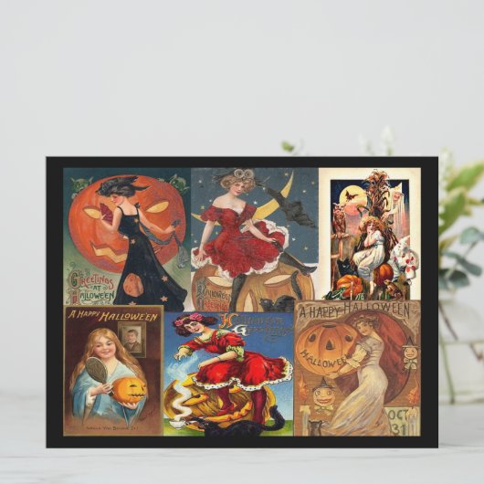  Halloween Vrouwen Montage Groot Briefkaart (Staand voorkant)