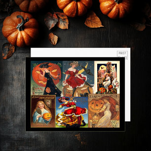 Halloween Vrouwen Montage Groot Briefkaart