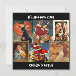 Halloween Vrouwen Montage Uitnodiging Kaart