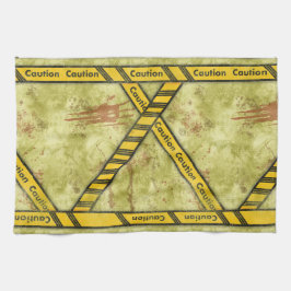 Halloween Waarschuwing Taped laboratorium Theedoek