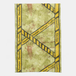 Halloween Waarschuwing Taped laboratorium Theedoek