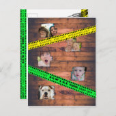 Halloween Waarschuwingstape Gevangen achter Muur Briefkaart (Voorkant / Achterkant)