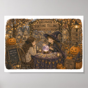 Halloween waarzeggen voor heksige feestliefhebbers poster