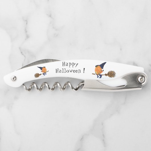 Halloween Waiter's Kurkentrekker Witch Pumpkin Fly (Achterkant)
