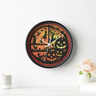 Halloween wanddecoratieklok