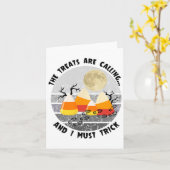 Halloween Wandelen Grappige Wandelaar Natuurliefhe Kaart (Gele Bloem)