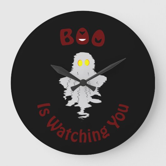 Halloween Wandklok | Boe kijkt naar je (Voorkant)