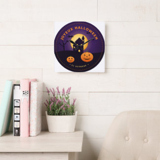 Halloween Wandklok Spokenhuis Pompoenen