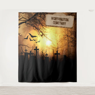 Halloween   Wandtapijt   Begraafplaats Wandkleed