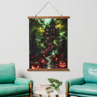 halloween wandtapijt kasteel eng hangend wandkleed