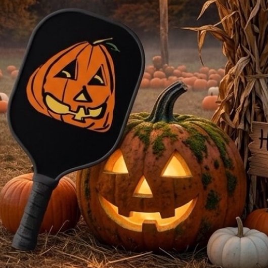 Halloween Wankele Pompoen Pickleball Paddle