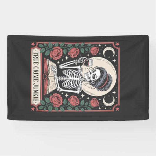 Halloween Ware Misdaad Junkie Tarotkaart Spandoek (Horizontaal)