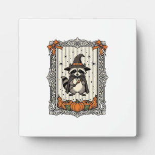 Halloween Wasbeer Heks Pompoen Vintage Schattig_1 Fotoplaat