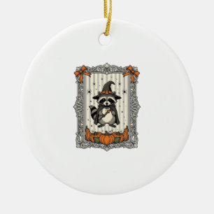 Halloween Wasbeer Heks Pompoen Vintage Schattig_1 Keramisch Ornament