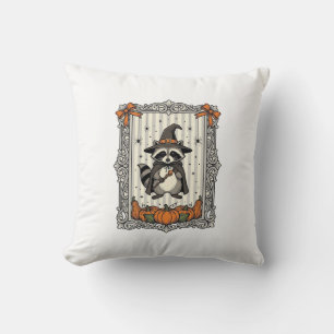 Halloween Wasbeer Heks Pompoen Vintage Schattig_1 Kussen