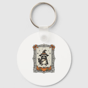 Halloween Wasbeer Heks Pompoen Vintage Schattig_1 Sleutelhanger