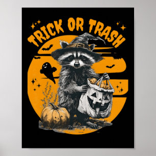 Halloween wasbeer truc of prullenbak retro wasbere poster