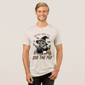 Halloween Wasbeer Wizard Grappig Modern Tri-Blend Shirt (Voorkant volledig)