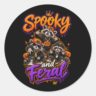 Halloween Wasberen Griezelige Wilde Hip Hop Favor Ronde Sticker