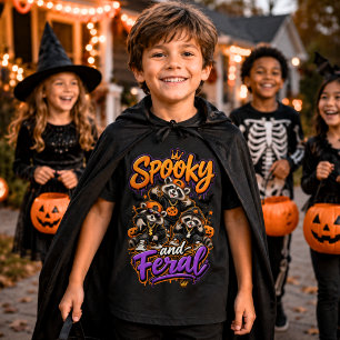 Halloween Wasberen Griezelige Wilde Jongen Tri-Blend Shirt