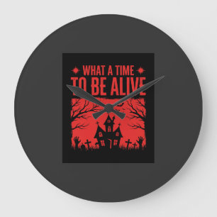 Halloween Wat Een Tijd Om Leef Te Zijn Design Grote Klok