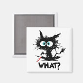 Halloween Wat - Grappige zwarte kat met mes lange Magneet (Voorkant / Achterkant)